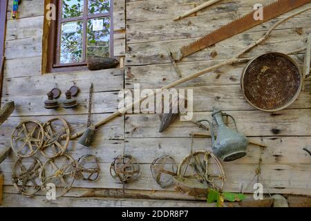 old tools used in the district of pınarbaşı in kastamonu Stock Photo