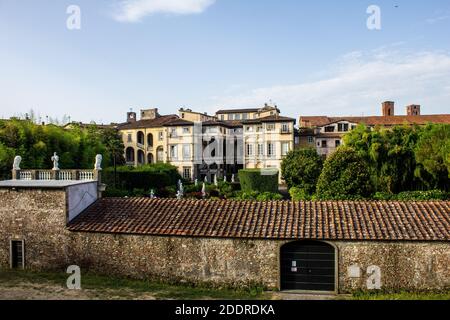 Lucca, Italy - July 9, 2017: View of Pfanner Palace and Garden from the City Walls Stock Photo