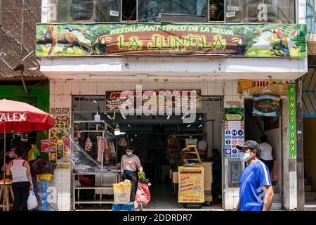 Sunday shopping in Ate Vitarte, Peru during COVID19 Stock Photo