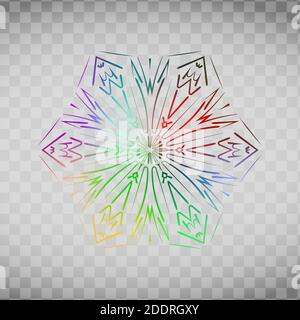 Vector, Abstract gradient Mandala on transparent background. Decorative element for design. Abstract mandala graphic design and watercolor digital art Stock Vector