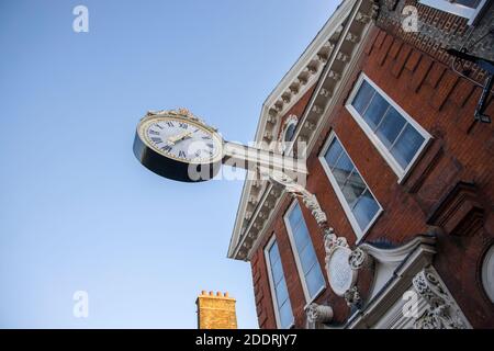 the old corn exchange clock in rochester kent Stock Photo