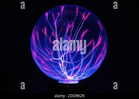 Electricity fire-ball. Abstract photo of electric waves. Static electricity - Stock Image Stock Photo