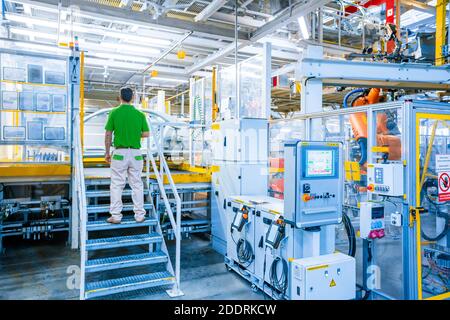 worker in a car factory Stock Photo