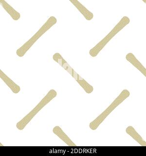 Different Ice Cream Stick Seamless Pattern Isolated on White Background Stock Vector