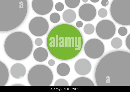 Different, large and small circles, in a chaotic, disordered position.  Stock Vector