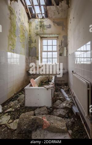 A bathroom used to wash patients. CREEPY images have revealed the infamous Irish asylum that tortured homosexuals and treated the mentally ill with lo Stock Photo