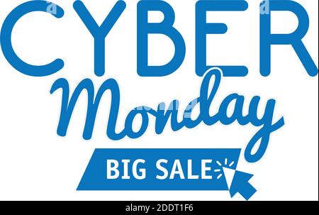 cyber monday lettering in white background Stock Vector
