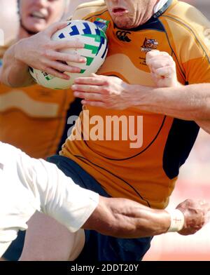 Rugby players action during the match Australia vs England, of the Rugby World Cup France 2007, in Marseille Stock Photo