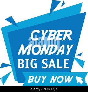 cyber monday lettering in ribbon frame and label Stock Vector