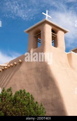 The adobe Mission church of San Francisco de Asis - St Francis of Assissi - in Ranchos de Taos, New Mexico, USA Stock Photo