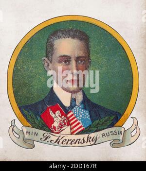 Retro portrait of Alexander Kerensky. Alexander Fyodorovich Kerensky (1881 – 1970) was a Russian lawyer and revolutionist who was a key political figu Stock Photo