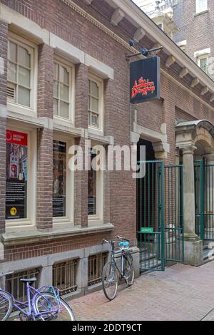 Amsterdam, Netherlands - May 16, 2018: Famous Dungeon Attraction Exit Door in Amsterdam, Holland. Stock Photo