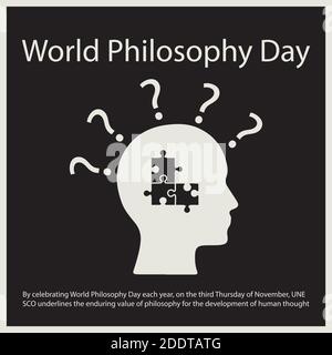 By celebrating World Philosophy Day each year, on the third Thursday of November, UNESCO underlines the enduring value of philosophy for the developme Stock Vector