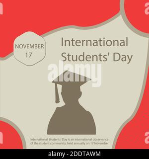 International Students' Day is an international observance of the student community, held annually on 17 November. Stock Vector