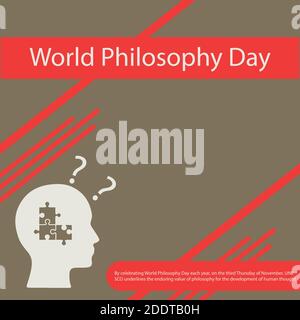 By celebrating World Philosophy Day each year, on the third Thursday of November, UNESCO underlines the enduring value of philosophy for the developme Stock Vector