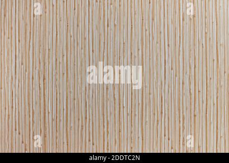 Wooden wall texture background with bamboo pattern. plastic siding for interiors Stock Photo