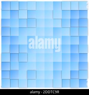 Abstract digital blue white background with mesh of squares. Mosaic style.  Stock Vector