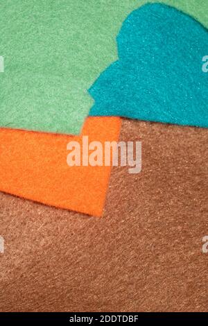 A Close Up of Coloured Felt Fabric Cloth Abstract Stock Photo