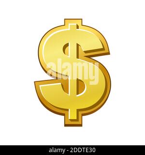 Golden dollar icon, money payment, dollar sign Stock Vector