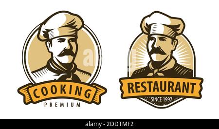 Restaurant emblem. Cooking, food concept vector illustration Stock Vector