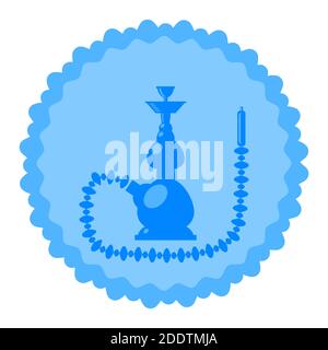Arabic Hookah Silhouette Isolated on White Background Stock Vector