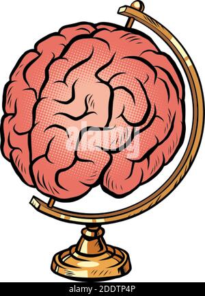 globe international the human brain, consciousness and intelligence Stock Vector