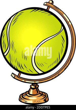 globe international tennis ball sports equipment Stock Vector