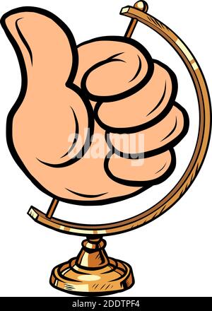 globe international like OK gesture Stock Vector