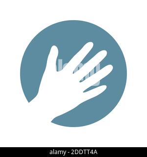 human hand icon in a circle isolated vector illustration EPS10 Stock Vector