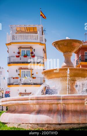 Square in La Carihuela, former fishing district. Torremolinos, Málaga, Costa de SOl, Andalucia, Spain, Europe Stock Photo