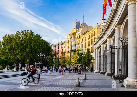 Royal Theater and residential buildings built in the second half of the 19th century. Plaza de Oriente. Madrid, Comunidad de Madrid, Spain, Europe Stock Photo