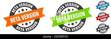 beta version stamp. beta version round ribbon sticker. label Stock Vector