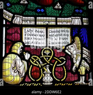 Lewis Carroll window,All saints,Daresbury Village,Warrington,Cheshire,Caterpillar,pipe,Lady Dear if fairies may