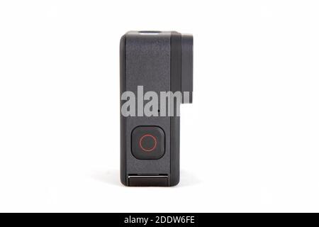 Moscow,Russia - November 20, 2020: new flagship action camera gopro hero 9 isolated Stock Photo