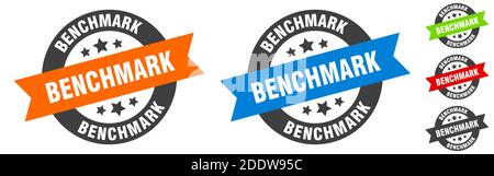 benchmark stamp. benchmark round ribbon sticker. label Stock Vector