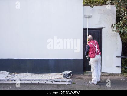 Main painting wall outdoors, Abergavenny, Wales, UK Stock Photo
