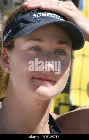 Fort Lauderdale, FL  April 1st,2nd, 3rd, 2005 Kerri Walsh and Misty May (2004 Olympic Gold Medalists and AVP MVP) winners of the first 2005 Pro Beach Volleyball Women's AVP Nissan Series Fort Lauderdale Open, at South Beach Park. Digital Photo by ©JR Davis-PHOTOlink Stock Photo