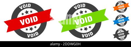 void stamp. void round ribbon sticker. label Stock Vector