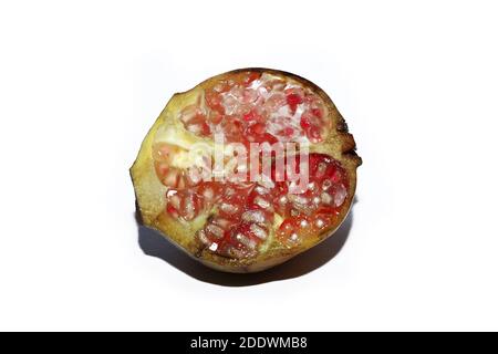 fresh slice pomegranate isolated on white backgrounds Stock Photo