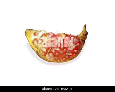 sliced pomegranate path isolated on white backgrounds Stock Photo