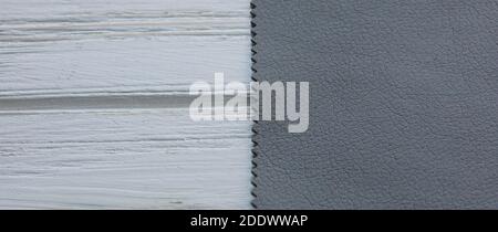 Wood Texture, White Wooden Background, Grey Plank Striped Gray leather texture Stock Photo
