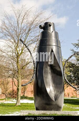 One of a series of playful figures displayed during the Joan Miro exhibition, Yorkshire Sculpture Park. Stock Photo