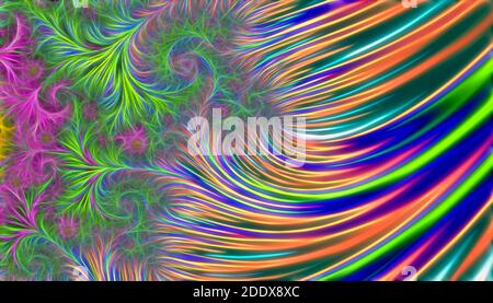 Beautiful multi-colored fractal background with neon patterns. For design and network Stock Photo