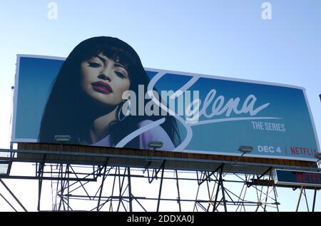 West Hollywood, California, USA 26th November 2020 A general view of atmosphere of Selena The Series Billboard on Sunset Blvd on November 26, 2020 in West Hollywood, California, USA. Photo by Barry King/Alamy Stock Photo Stock Photo