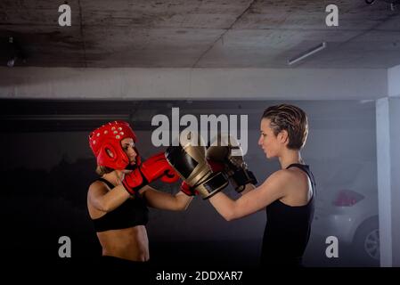 Female boxers prior to fight Stock Photo - Alamy