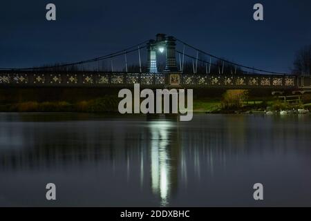 Ferry Bridge in Burton upon Trent in the night Stock Photo