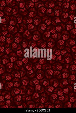 Red decorative shell inspired symbol with black outline. Zentangle doodle seamless pattern design for abstract background. Vector illustration. Stock Vector