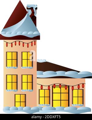 classic house winter snow facade icon vector illustration Stock Vector ...