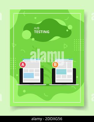 AB testing ui wire frameon laptop compared for template of banners, flyer, books cover, magazines with liquid shape style Stock Vector