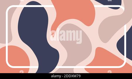 Pastel colored abstract fluid shapes seamless repeat pattern. vector design Stock Vector